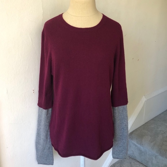 Cullen Crew Neck Colorblock Cashmere Sweater EUC - Picture 1 of 9